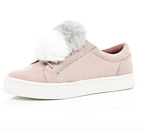 River Island Pom Pom Trainers