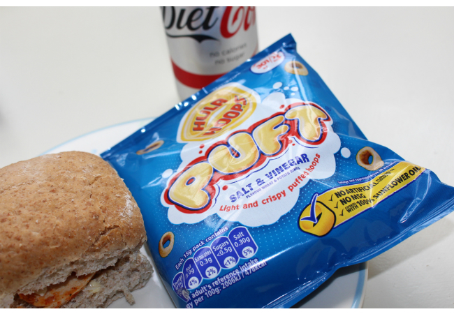 Slimming World Lunch, Brown Roll and Crisps